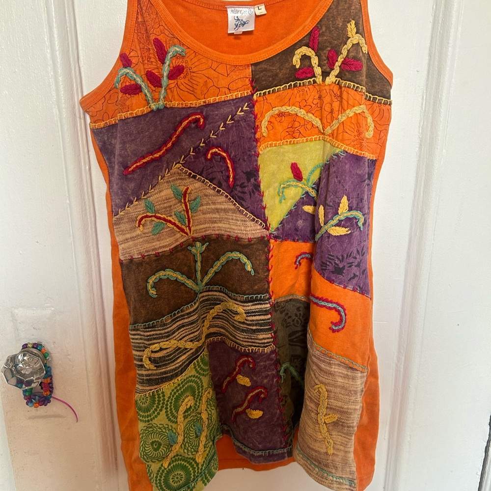 Colorful Patchwork Sleeveless Dress